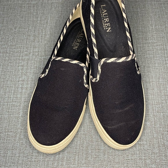 Ralph Lauren navy and white tennis/sneakers, slide ins - Picture 3 of 5